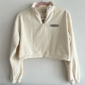Adidas Fleece Zip-up in Cream Small
